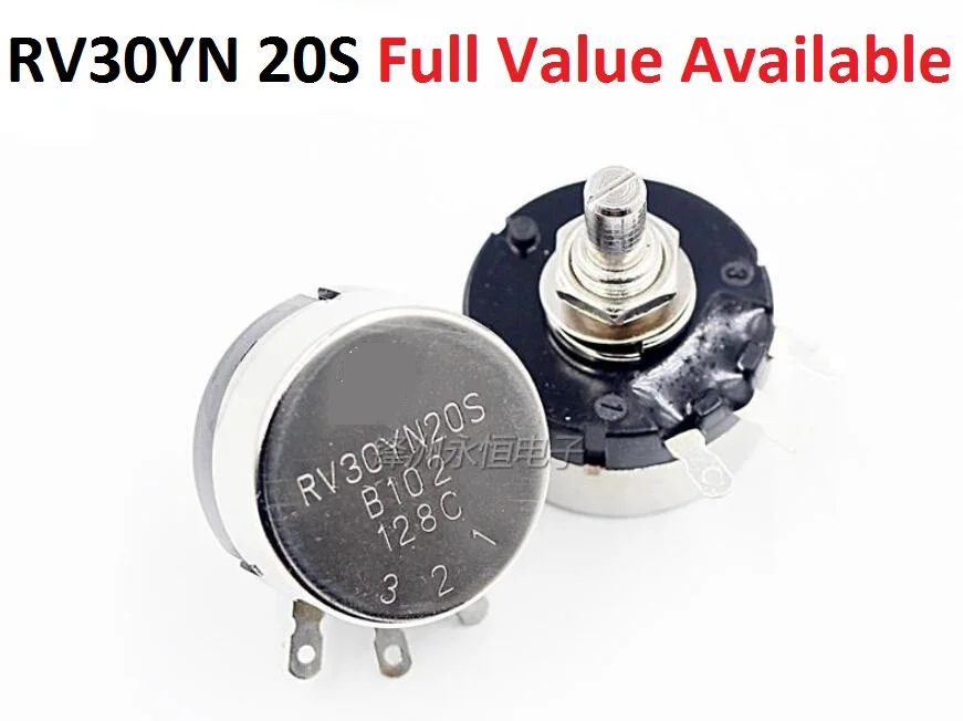 2PCS 20S 500R 1k 2k 5k 10k 20k 50k 100k 200k 250k 500k 1m Potenciômetro RV30YN RV30YN20S