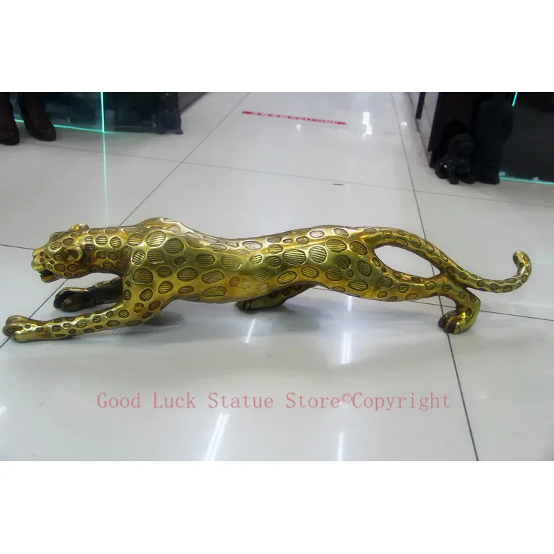 105CM large Huge-HOME OFFICE Porch lobby TOP COOL efficacious Mascot thriving business gold Leopard Cheetah FENG SHUI statue