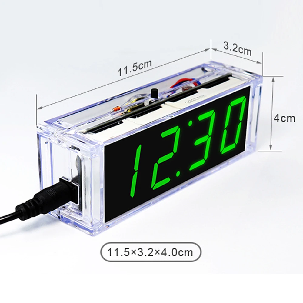 DIY Clock Electronic Kit Voice Time Telling Digital Tube LED Clock Date Temperature Display DS1302 STC15W408AS Soldering Project