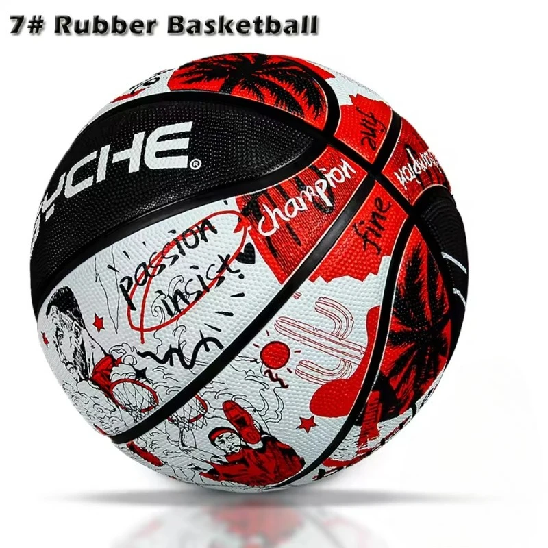 Официальный размер 7. ‌ Баскетбольный мяч с высоким отскоком для тренировок на открытом воздухе, износостойкий ‌ Резиновый баскетбольный мяч с насосом, мужской и женский прочный мяч