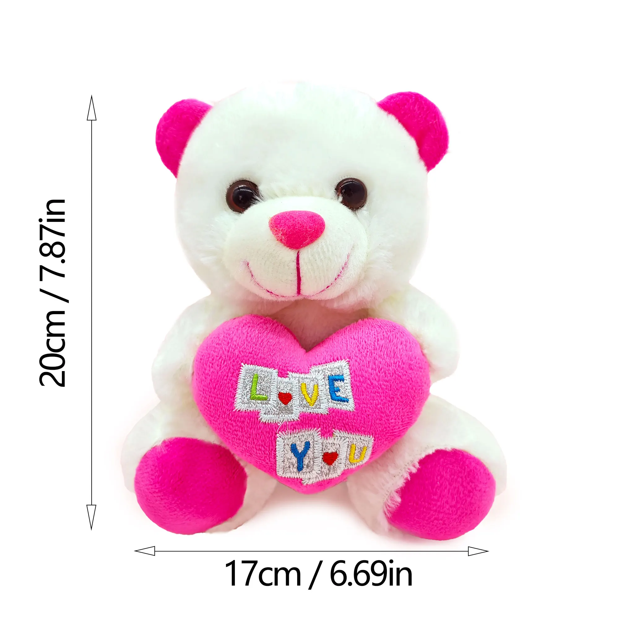 20cm cute soft plush bear doll, hugging love bear pillow, Valentine\'s Day gift, companion healing, wedding companion gift