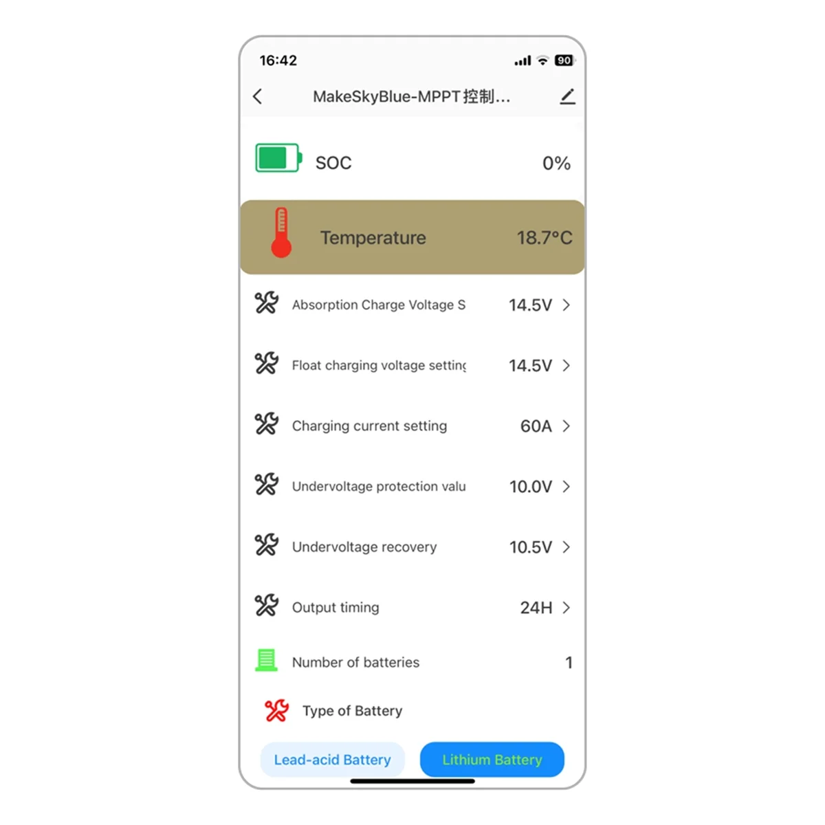 T27C 60A-V123 met Wifi Cloud Box MakeSkyBlue Zonnepaneel MPPT Laadregelaar voor 12V 24V 48V Lood-zuur Batterij