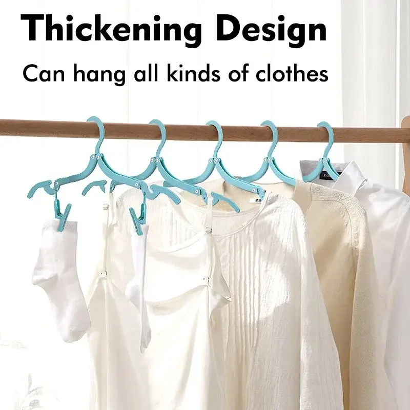 19pcs Foldableable Portable Clothes Hanger Travel Portable Clothes Hanging Rack Multi-functional Storage Home Business Trip
