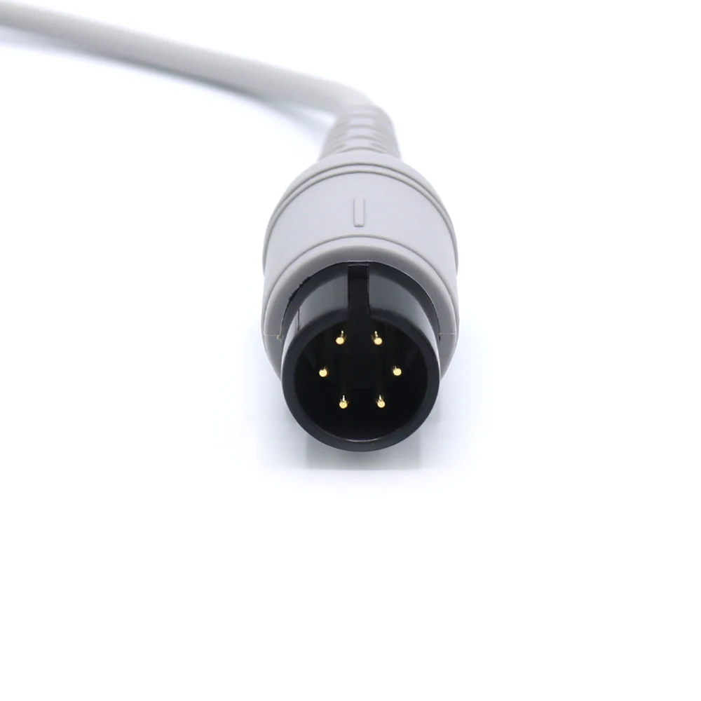 Compatible Mindrays Integrated Fixed ECG ECG Cable AAMI MEC 1000 MEC 1200 6pin Snap  3 Lead AHA IEC