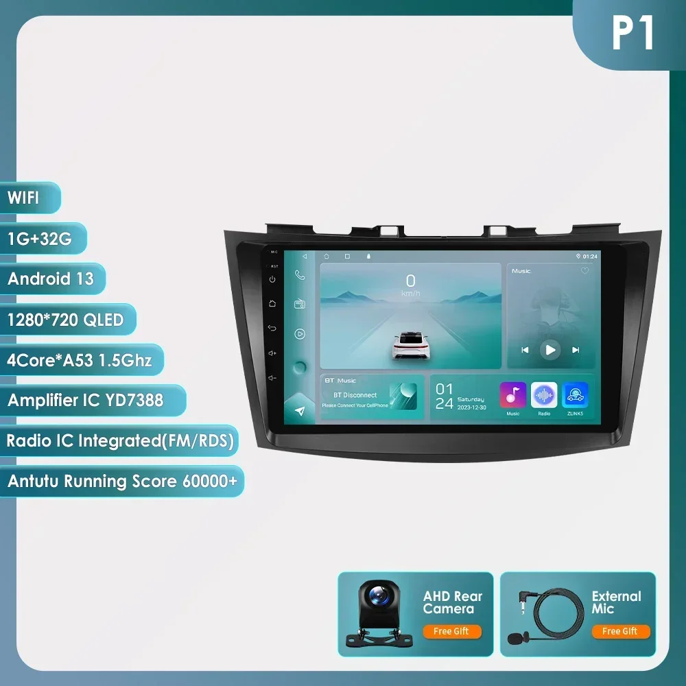 Android 12 Autoradio Auto Stereo Multimedia Speler Voor Suzuki Swift 4 2011-2015 Auto 2 Din Gps Navi Video Carplay 9 Inch 8G 128G