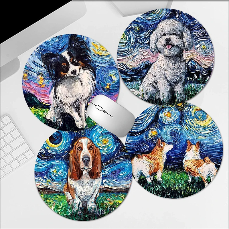 Anime Dog Mouse Pad Small Gaming Mousepad Mats Mat Starry Night Deskmat Pc Accessories Desk Protector Gamer Kawaii Keyboard Pads