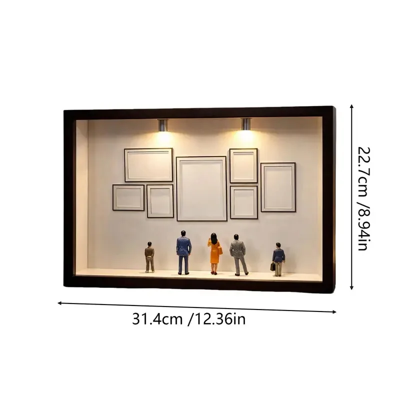 DIY Museum Of Us Wooden Shadow Box Kit With 7 Picture Holders 8 Mini Figurines Family Memory Silhouette Display Case Decor Gift