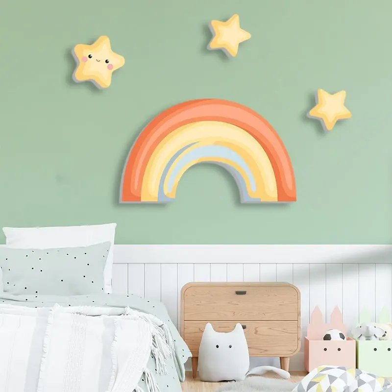 

Modern DIY Wall Stickers Thickened PVC Material Three-dimensional Girls Boys Baby Bedside Decoration House Hole Patches Decor