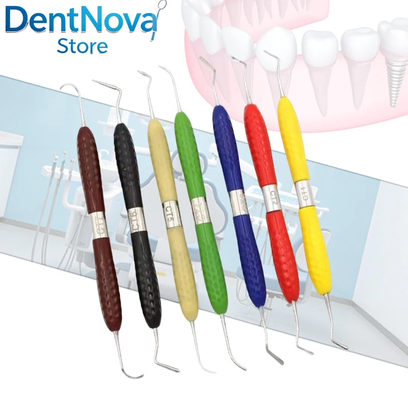 

Dental Composite Resin Filler Kit Aesthetic Restoration Plastic Dresser with Silicone Handle Tool