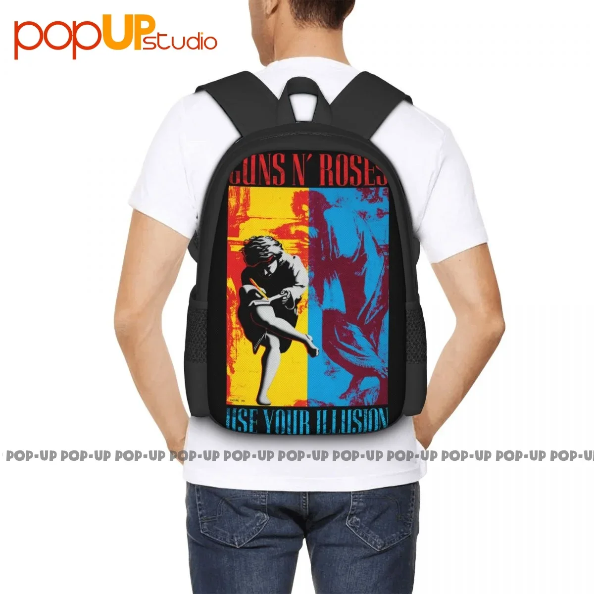 Guns N Roses Mochila de Grande Capacidade, Art Print Storage Bag, Corrida ao ar livre Bookbag, Use sua ilusão