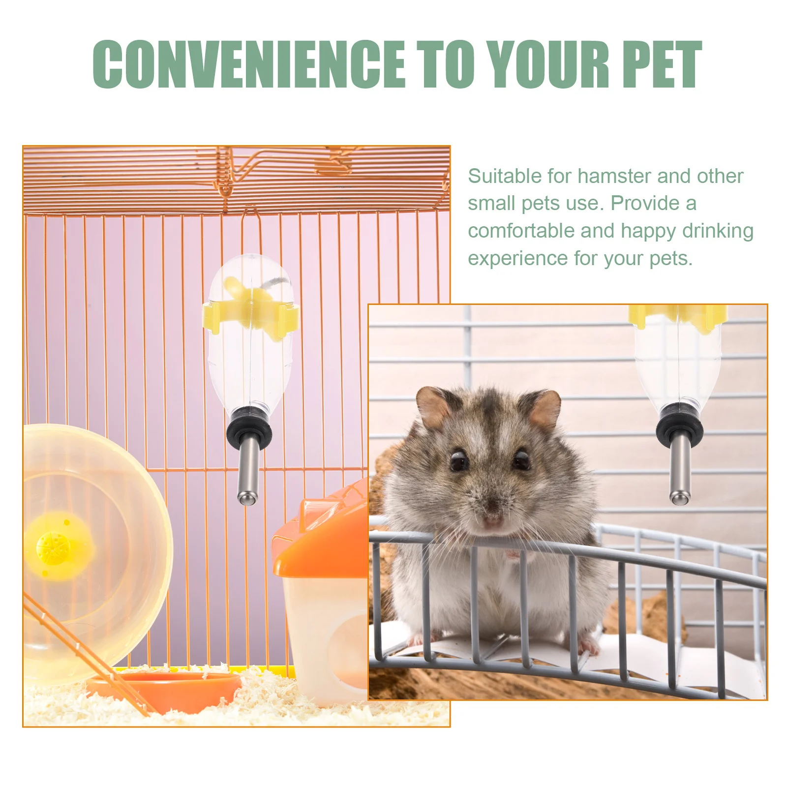 

4Pcs Pet Water Feeder Stainless Steel Ball Control No Leakage Lid Practical Small Pet Accessories Rabbit Water Feeder