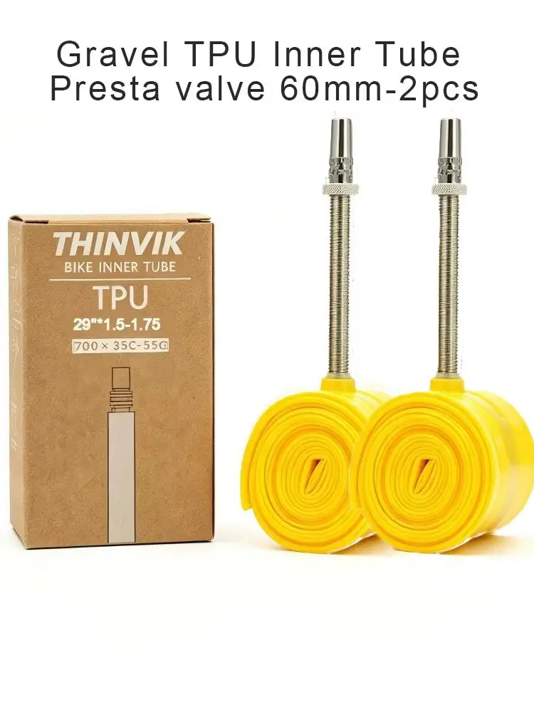AliExpress THINVIK Thinvik Ultralight TPU Inner Tube for Mountain Gravel Bike 26''/27.5''/29'' 1.9-2.5 Presta Valve 48/65MM - 2 Pcs
