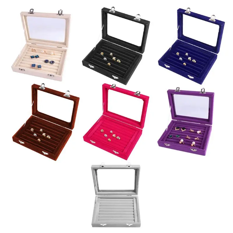 Jewelry Display Showcase Tray Earrings Rings Necklaces Bracelet Holder