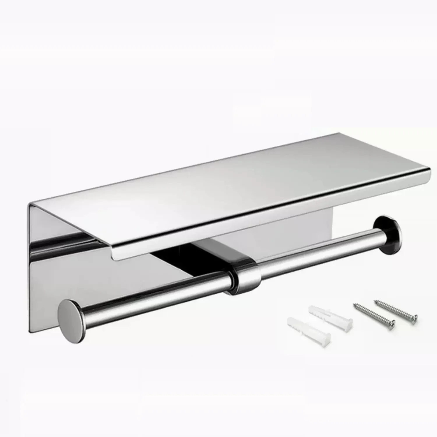 VIBORG Deluxe SUS304 Stainless Steel Extra-thick Double Tissue Paper Holder Toilet Paper Roll Holder