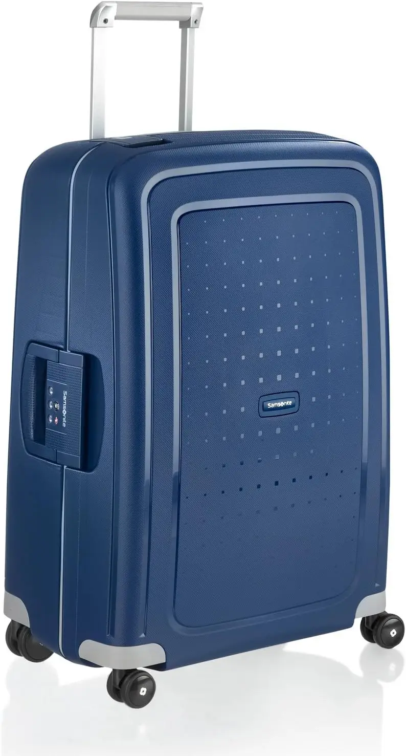 Samsonite S'Cure Hardside Luggage with Spinner Wheels, Dark Blue, Checked-Large 28-Inch