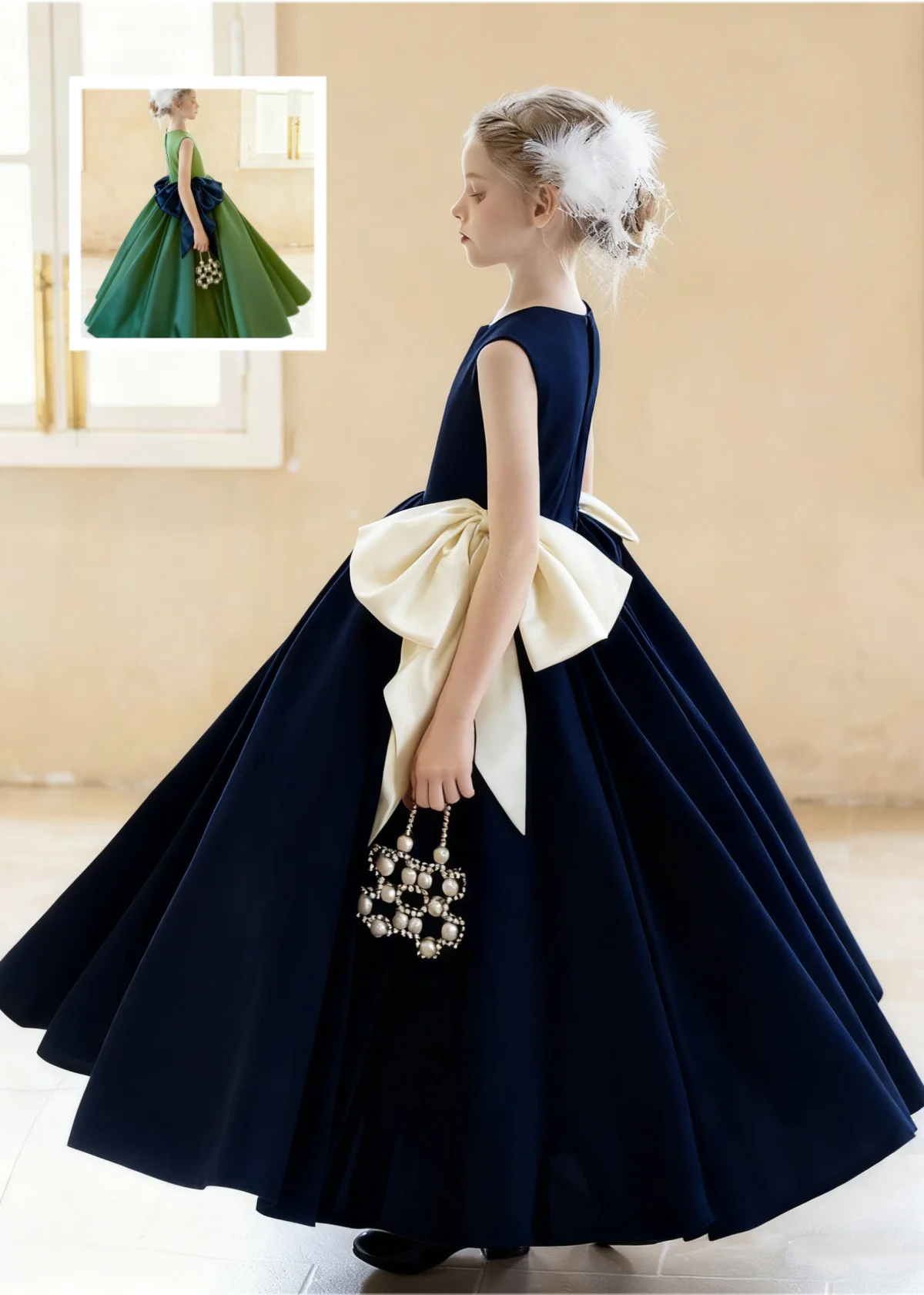 Elegant Princess Long Dress for Evening Banquet Performance Birthday Party First Communion and Flower Girl Dress