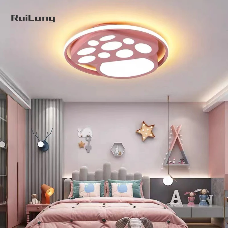 Cartoon Mushroom Led Ceiling Chandelier For Kids Room Boys Girls Bedroom Study Children Baby Nursery Decor Ceiling Lights Lamp