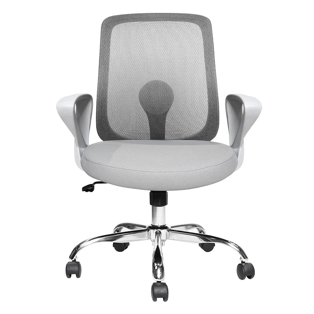 

For Kabel Mid Back Fixed Arm Grey Swivel Computer Ergonomic Mesh Office Chair