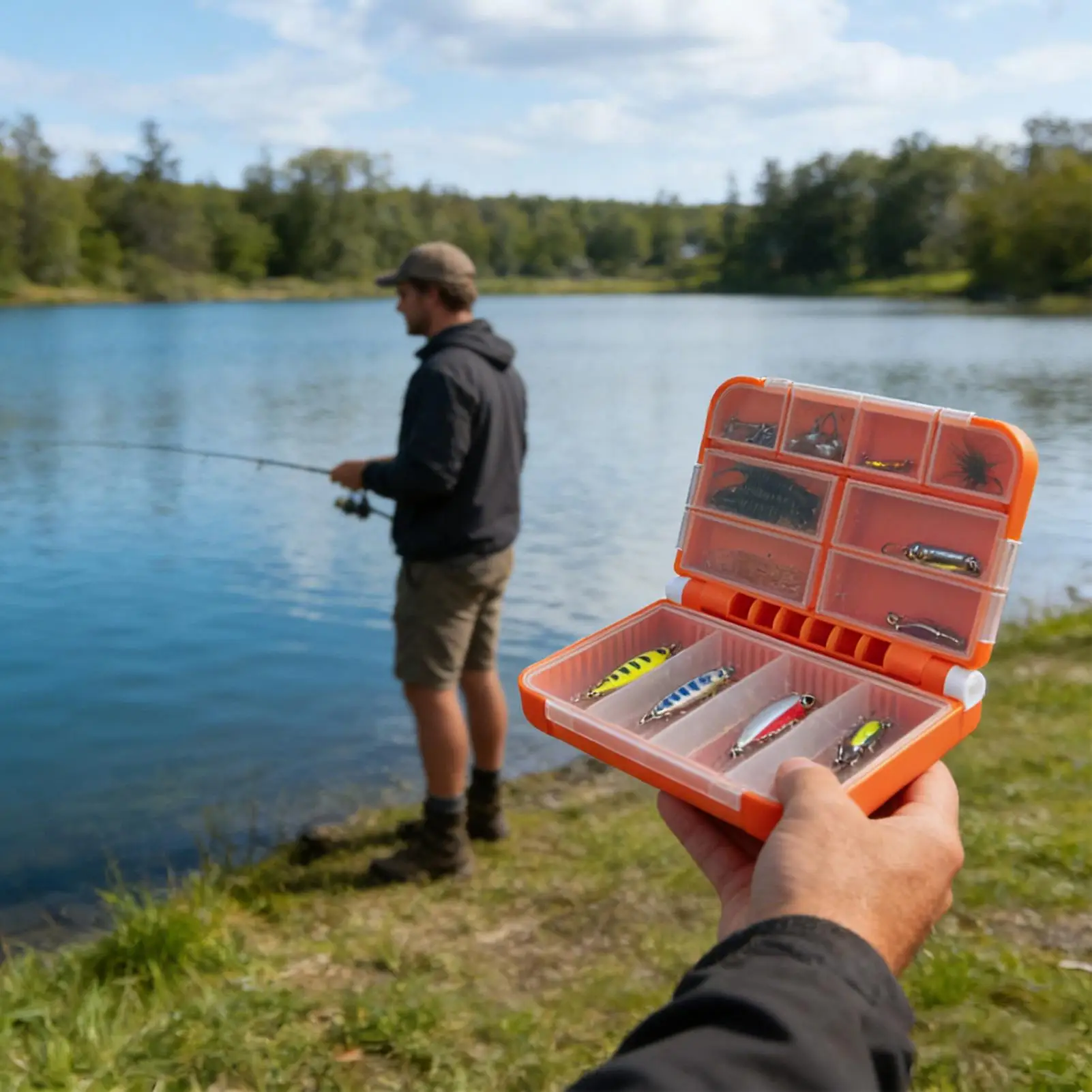 

Lure Box Double-Layer Small Containers Fishing Hooks Lure Storage Box For Men Women Anglers Tools Jewelry Bead Jig Hooks
