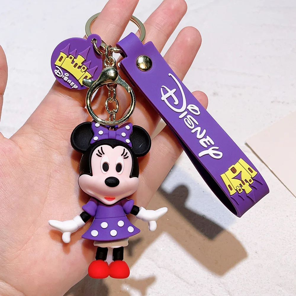 Disney-Mickey Keychain, Ponto Dos Desenhos Animados, Minnie, Anime, Bolsa De Estudante, Pendurado, All-Match, Chaveiro Do Carro, Bonito, Presentes de Natal