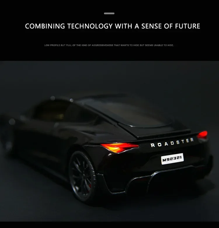 1:24 Electric Roadster Diecast Car with Lights & Sound
