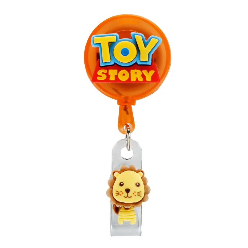 Cute Winnie the Pooh Lotso For ID Card Holder Scalable Toggle Clip Employee Card Doctor Nurse Chest Card Student Bus Card Holder