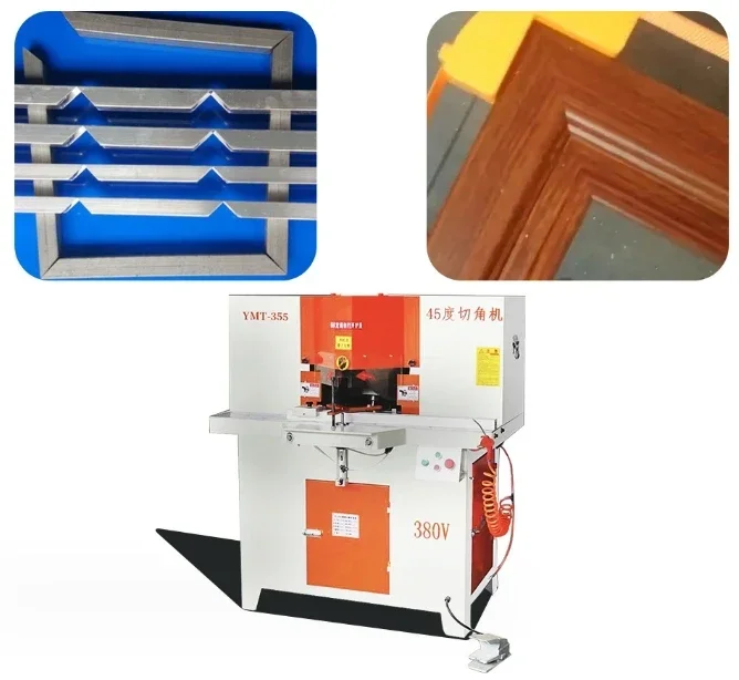 Door And Window Bevel Pneumatic Cutting Machine Woodworking Aluminum Cutting Machine Double Head Hydraulic Angle Saw Machine