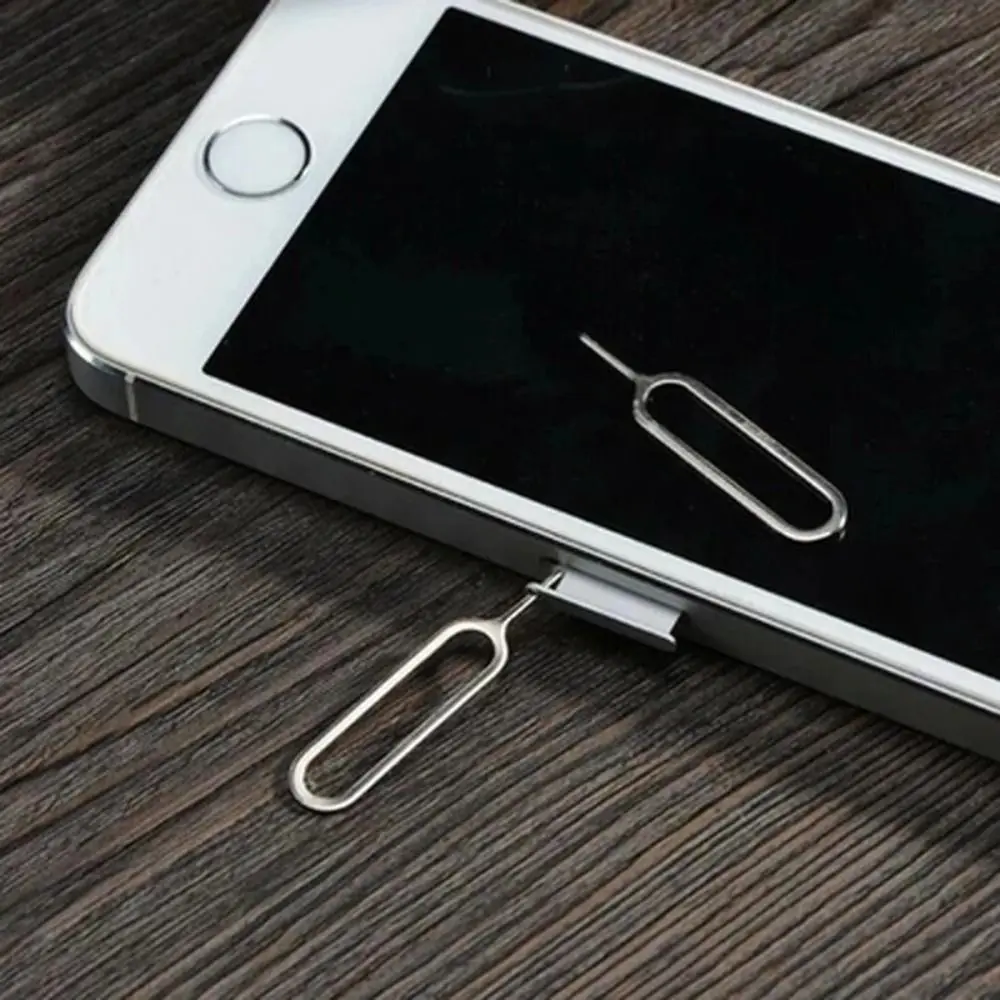 100Pcs Stainless Steel SIM Card Tray Ejector Pin Anti-Lost Portable SIM Card Removal Tool Compact Precision Tool
