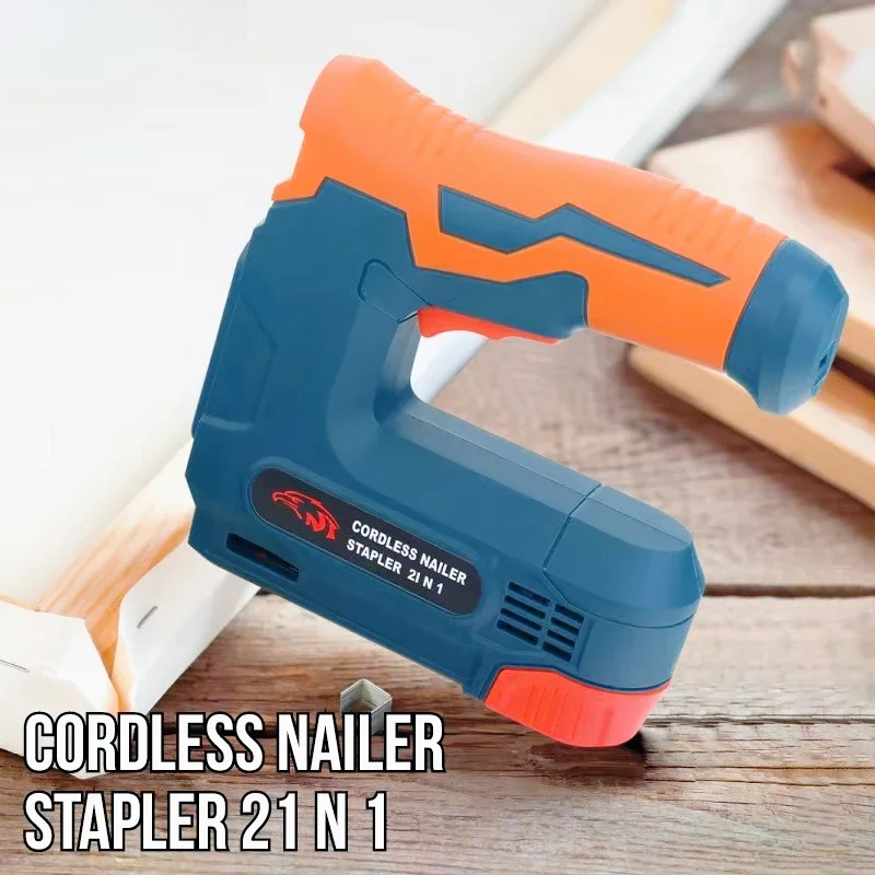 Household Portable Lithium Battery Code Nail Tool 2I N 1 Wireless Battery Powered Nail Gun Spool Woodworking DIY Industrial  Set