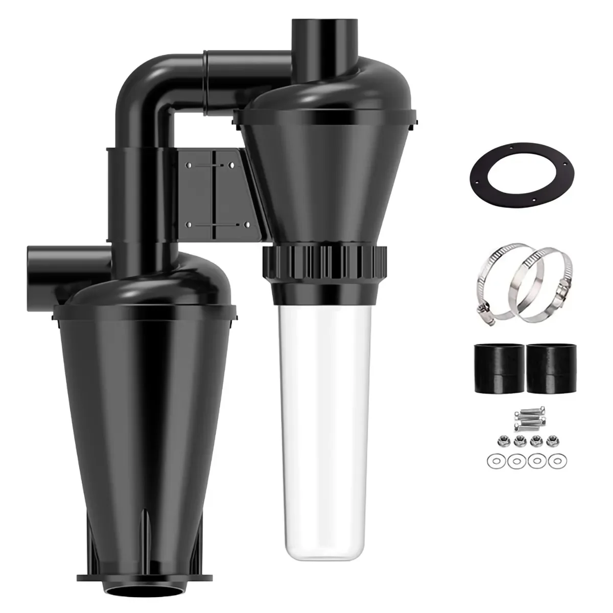 Podwójna filtracja - odpylacz cyklonowy do obróbki drewna DIY z filtrem z turbodoładowaniem 50 mm/2 ''Vaku z kolekcją kołnierzy