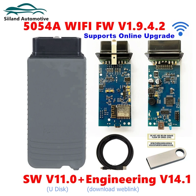 Support V11.0.0 and E-V14 cover  WIFI version 5054A V1.9.4.2all 5054 and 6154 functions for VAG UDS Car Diagnostic Tools