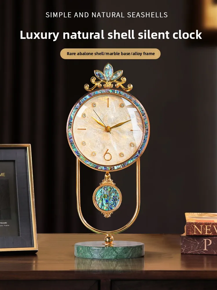 LMM light luxury decoration new seat clock high-end pendulum desktop European table clock desktop ornament
