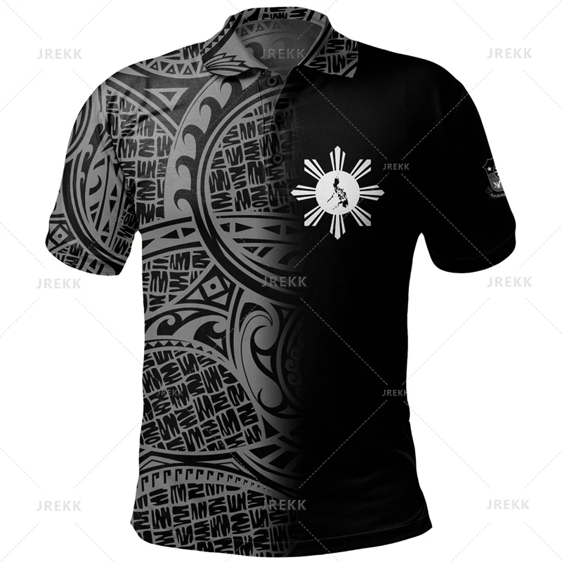 Camisa polo gráfica para homens, impressão 3D, harajuku, tribal, padrões polinésios, orgulho de ser, polo