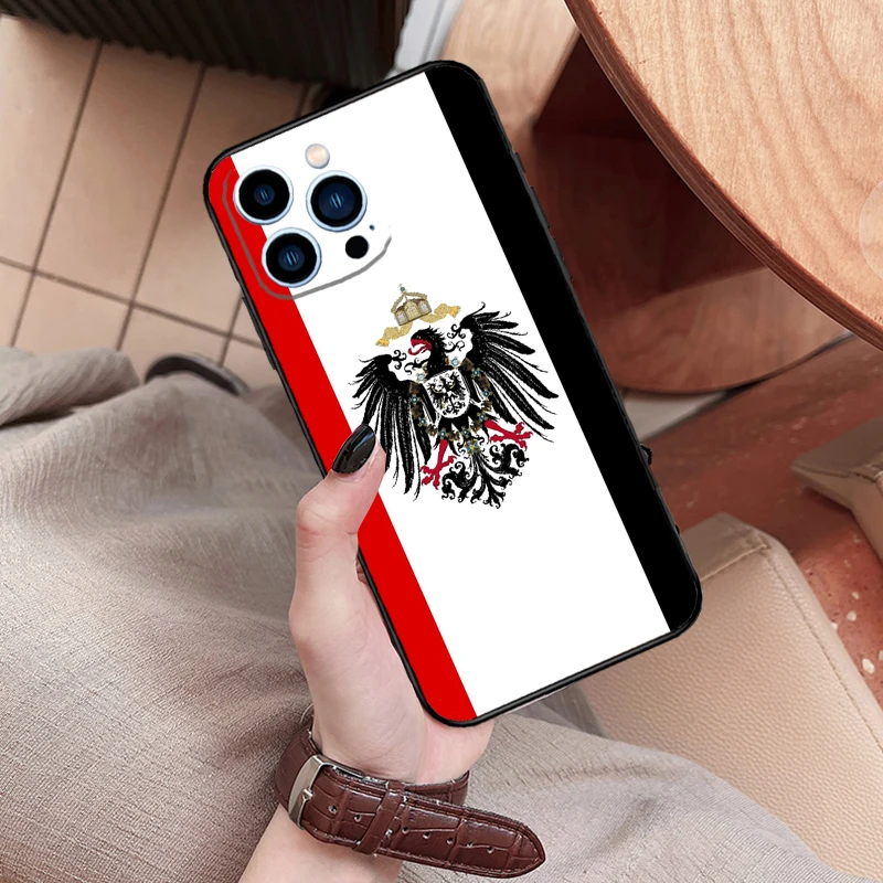 German Empire Flag Back Cover Case For iPhone 12 13 Pro Mini 11 14 15 16 Pro Max XS X XR 7 8 Plus