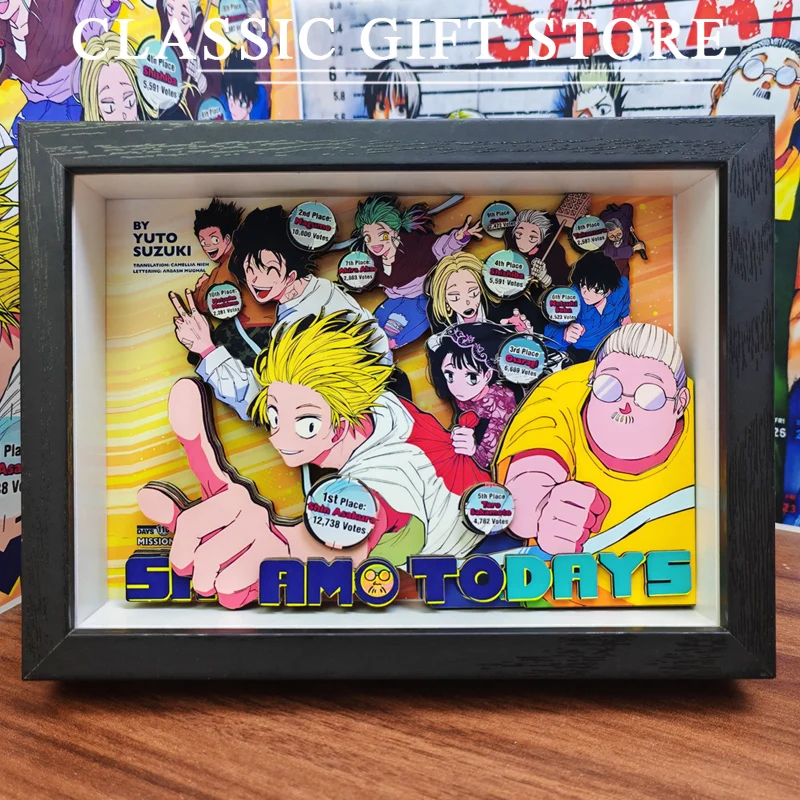 

SAKAMOTO DAYS 3D декоративная картина Таро Сакамото Шин Асакура фигурка ручной работы декоративная фоторамка украшение для рабочего стола подарок