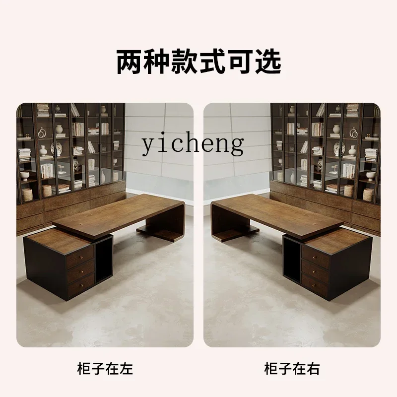 DSA-solid wood  big desk creative computer desk special-shaped log boss workbench single large desk table