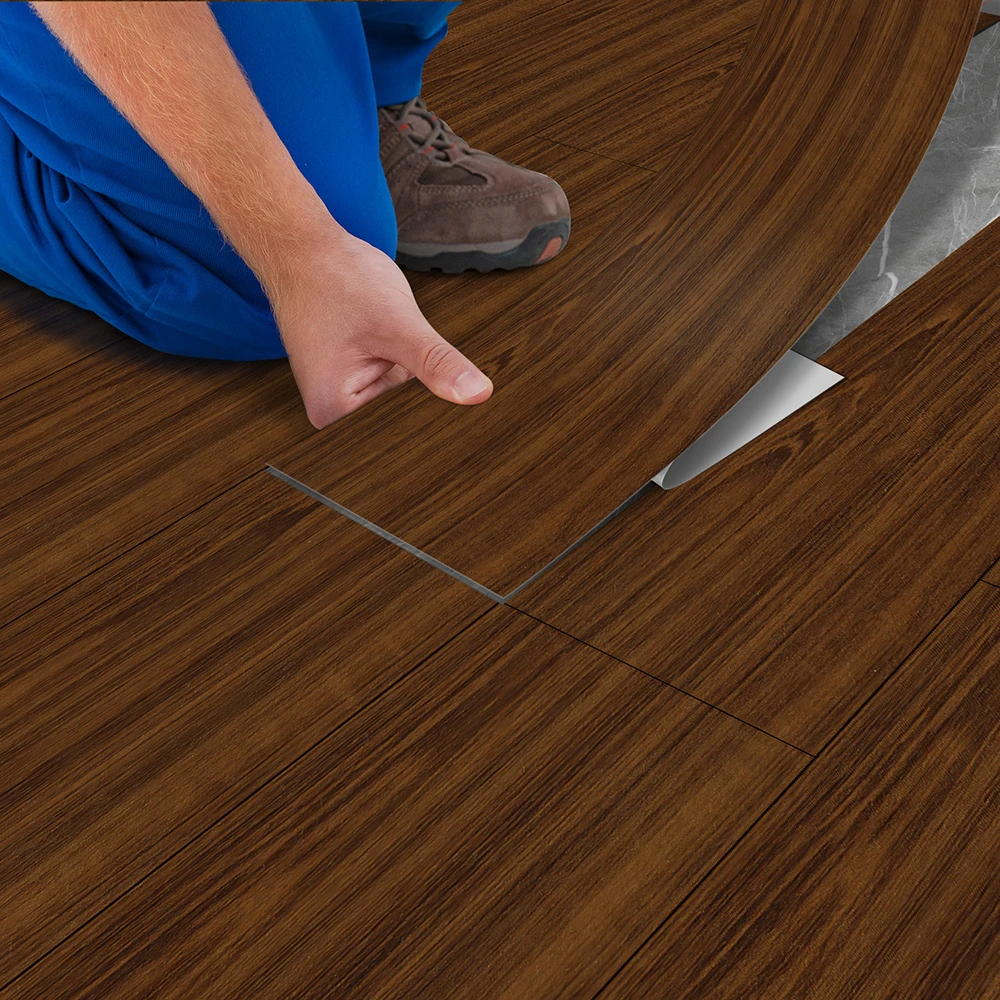 

1 roll waterproof pvc vinyl adhesive floor sticker peel and stick tile floor self adhesive living room kitchen decoration