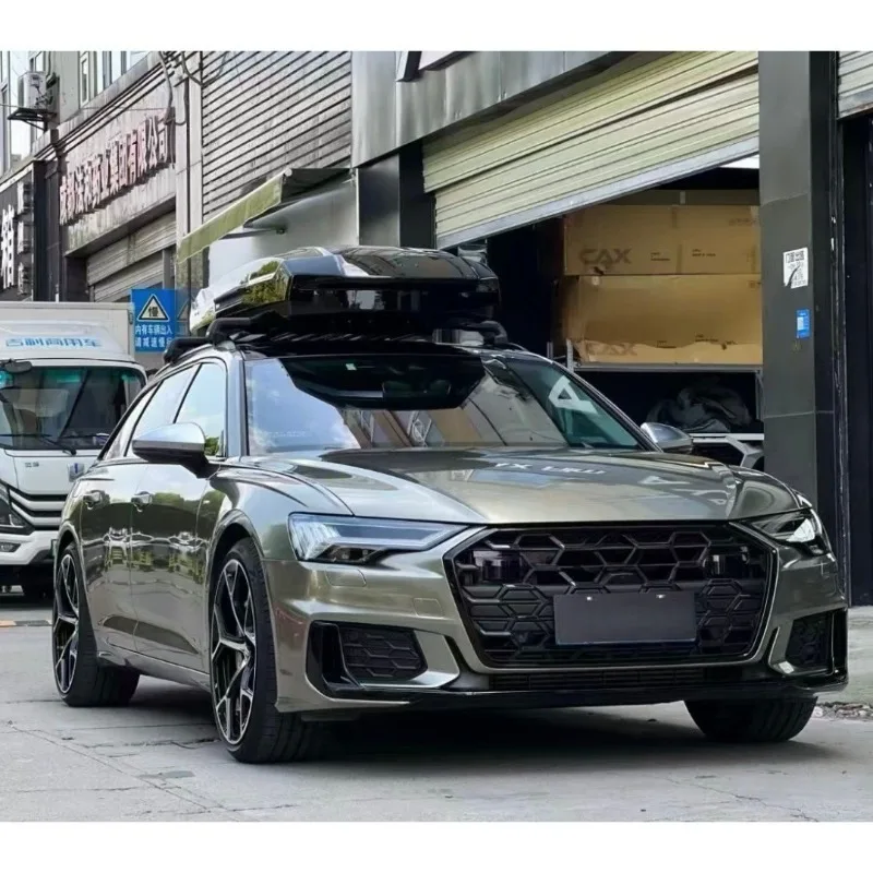 For Audi A6 S6 C8 Allroad Avant 2019-2025 Racing Grills Honeycomb Hood Front Bumper Mesh Cover Plate Fog Lamp Covers Accessories