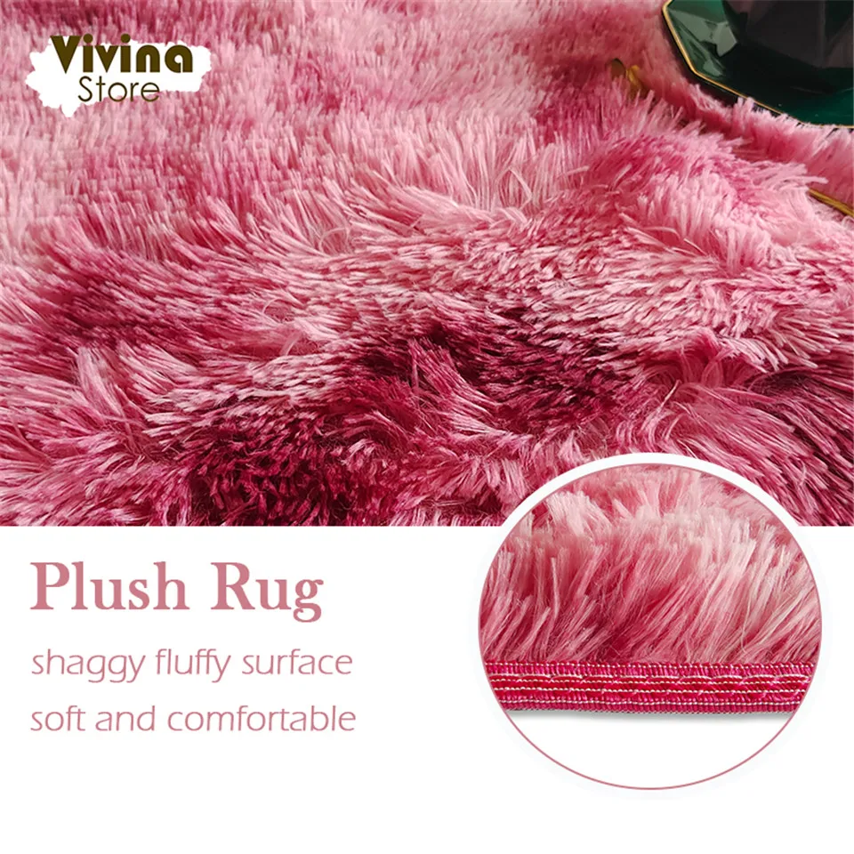 Fluffy Round Carpet Large Area Rug Shaggy Bedroom Girl Decoration Plush Floor Rug Long Hair Play Mats