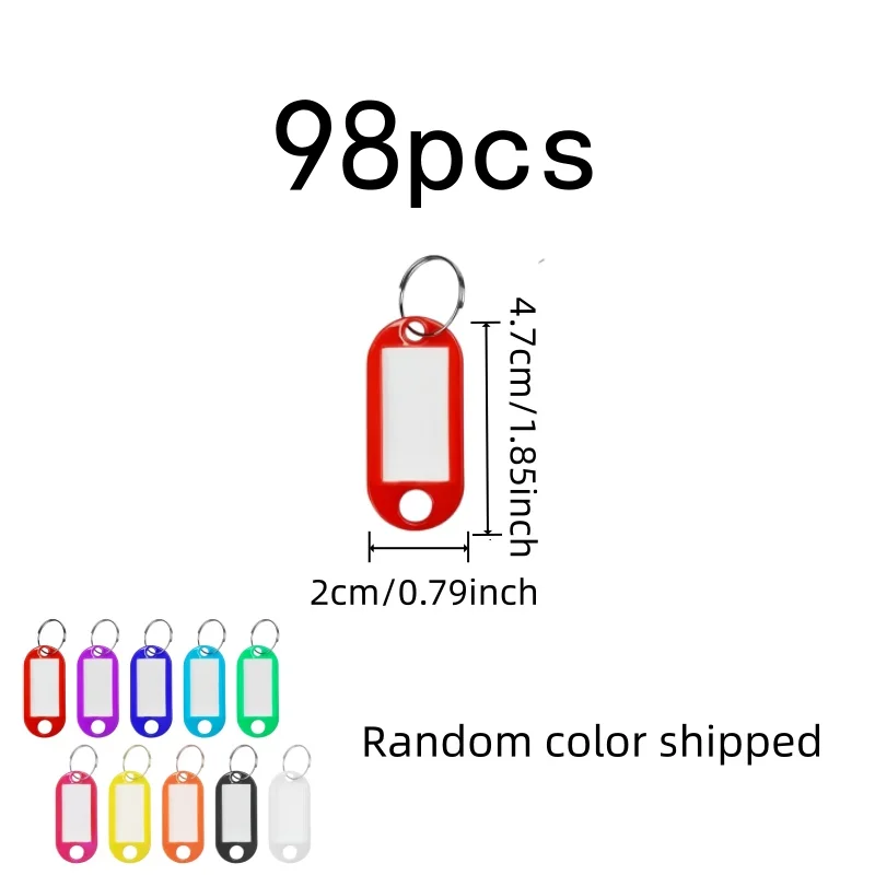 98 pcs Blank Luggage Tags Random Color Assortment, designed for Travel Luggage ID, Blank Writable Surface