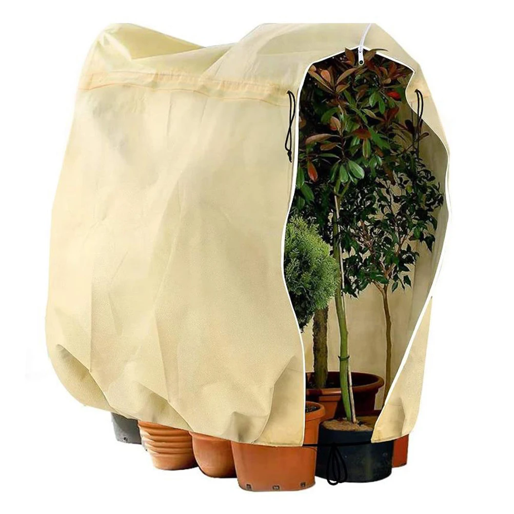 

Cold Cover Non-woven Fabric Outdoor Drawstring Plants Protector Frost Covers for Protectors