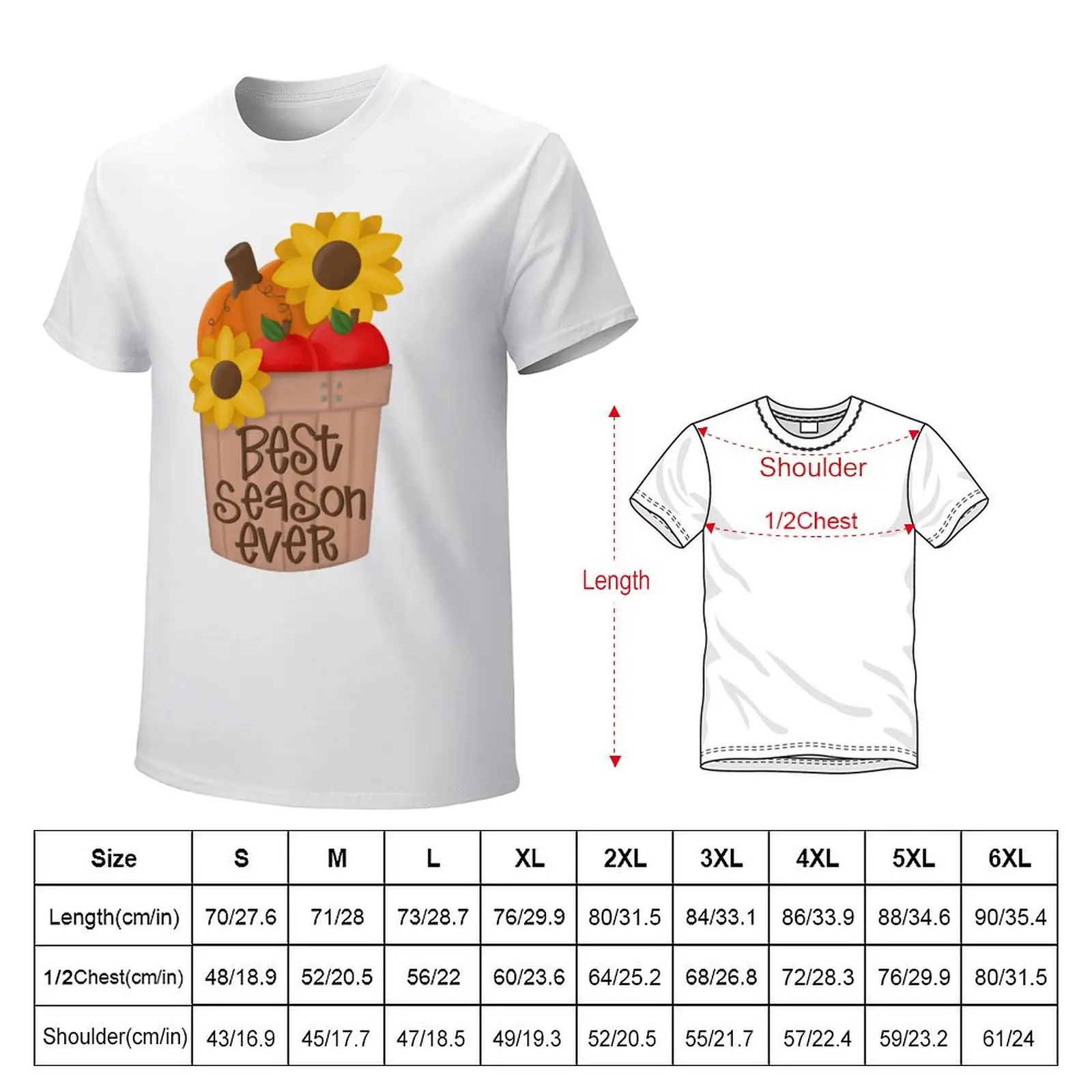 Fall Basket with Pumpkin Apples and Sunslowers T-shirt shirts graphic tees oversized t shirts for men