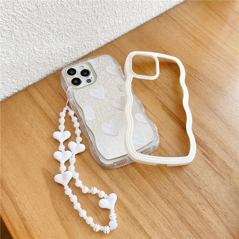 White Heart Silver Plated Mirror Case for iPhone 14 15 Pro Max 11 12 13 Pro Max Drop Protection Silicone Cover