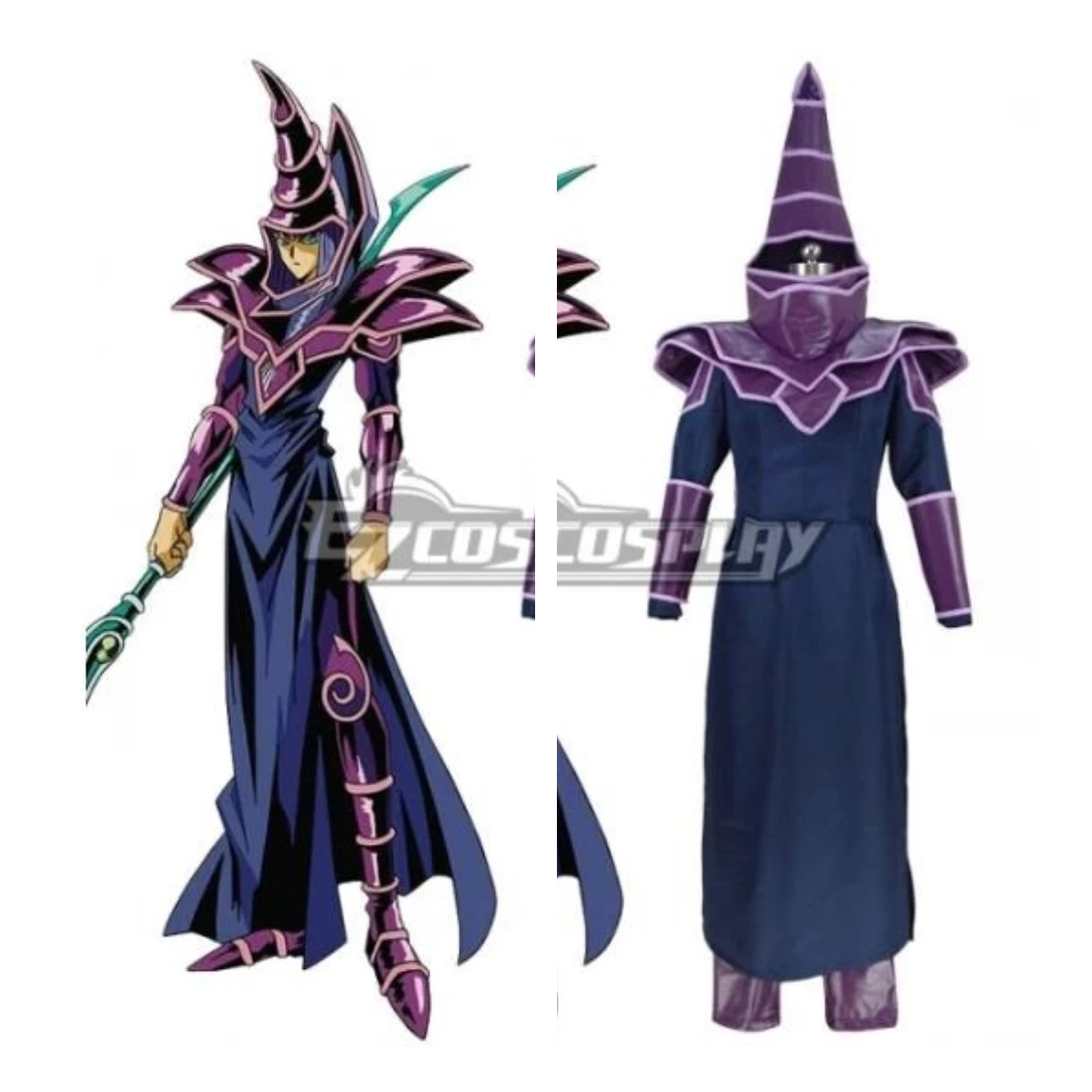 Yu-Gi-Oh! Traje de mago oscuro Yugioh, traje de fiesta de Halloween para adultos, traje de juego de rol Unisex de Navidad, disfraz de Cosplay