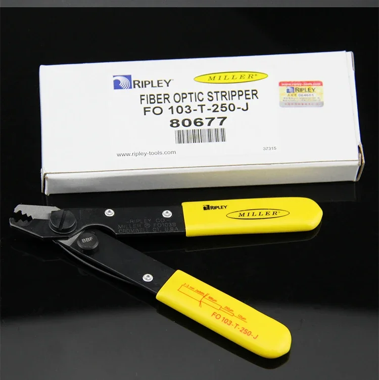 Tri-Hole Fiber Optic Stripper FO 103-T-250-J Original Miller clamp Fiber stripping pliers Miller Wire stripper