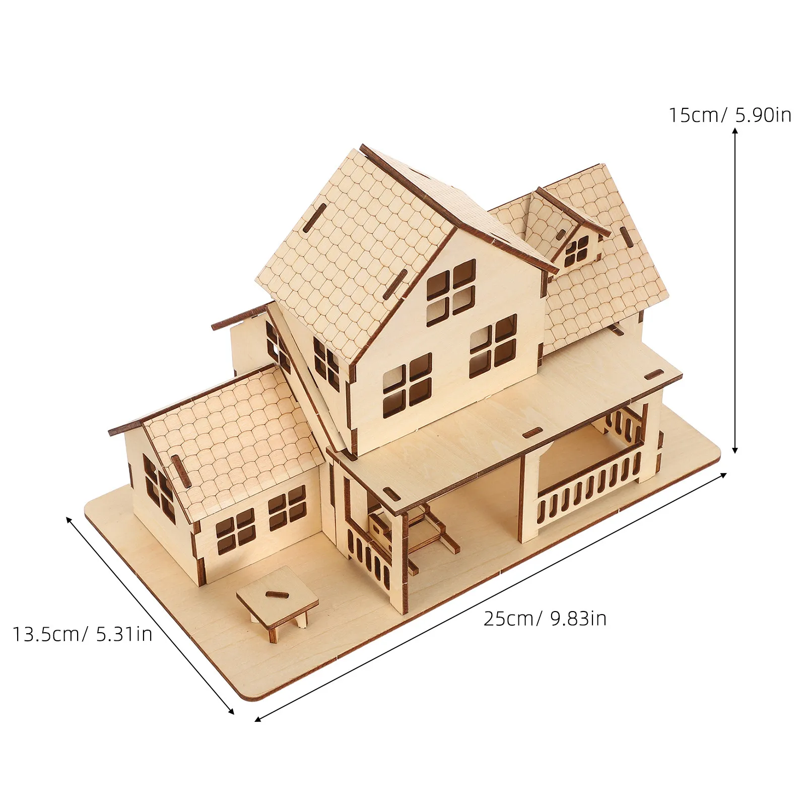 1 セット DIY 3D 木製ハウスパズル未完成ヨーロッパスタイルキャビン組み立てミニチュアコテージ絵画クラフト装飾