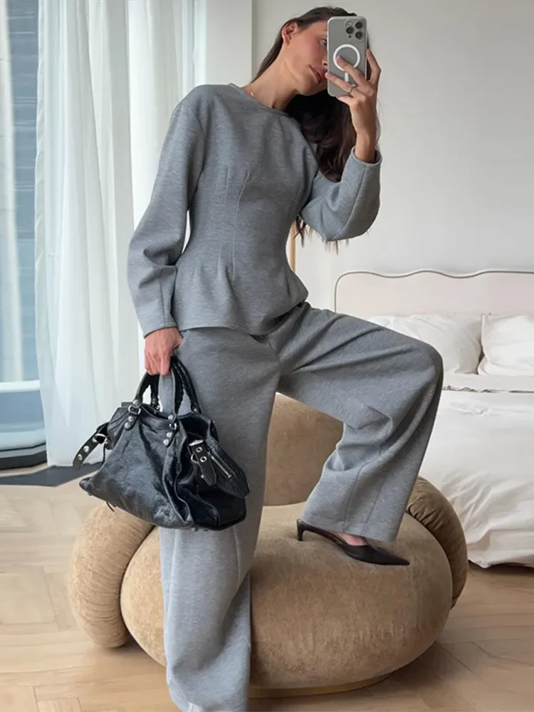 Frauen 2-teilige Anzüge Gedruckt Pullover Pullover Hosen Sets Straße Weibliche Rollkragen Langarm Tops Hohe Taille Hosen Neue Outfit – Detail 23