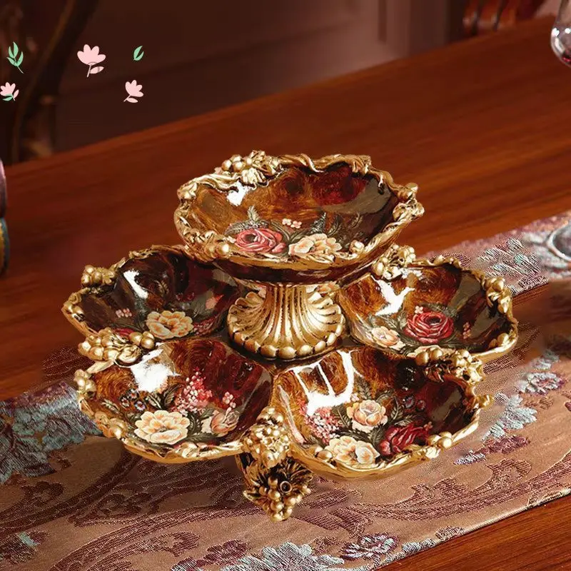 Coffee table creative grid snacks dried fruit plate practical decorations ornament new house move high-end gifts