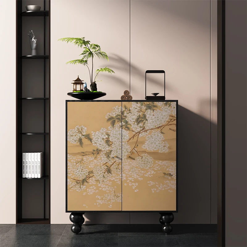 

*Средневековый цветок, шкаф для обуви из цельного дерева, украшение для входа, гостиная, хранение, встроенный шкаф, бесплатно