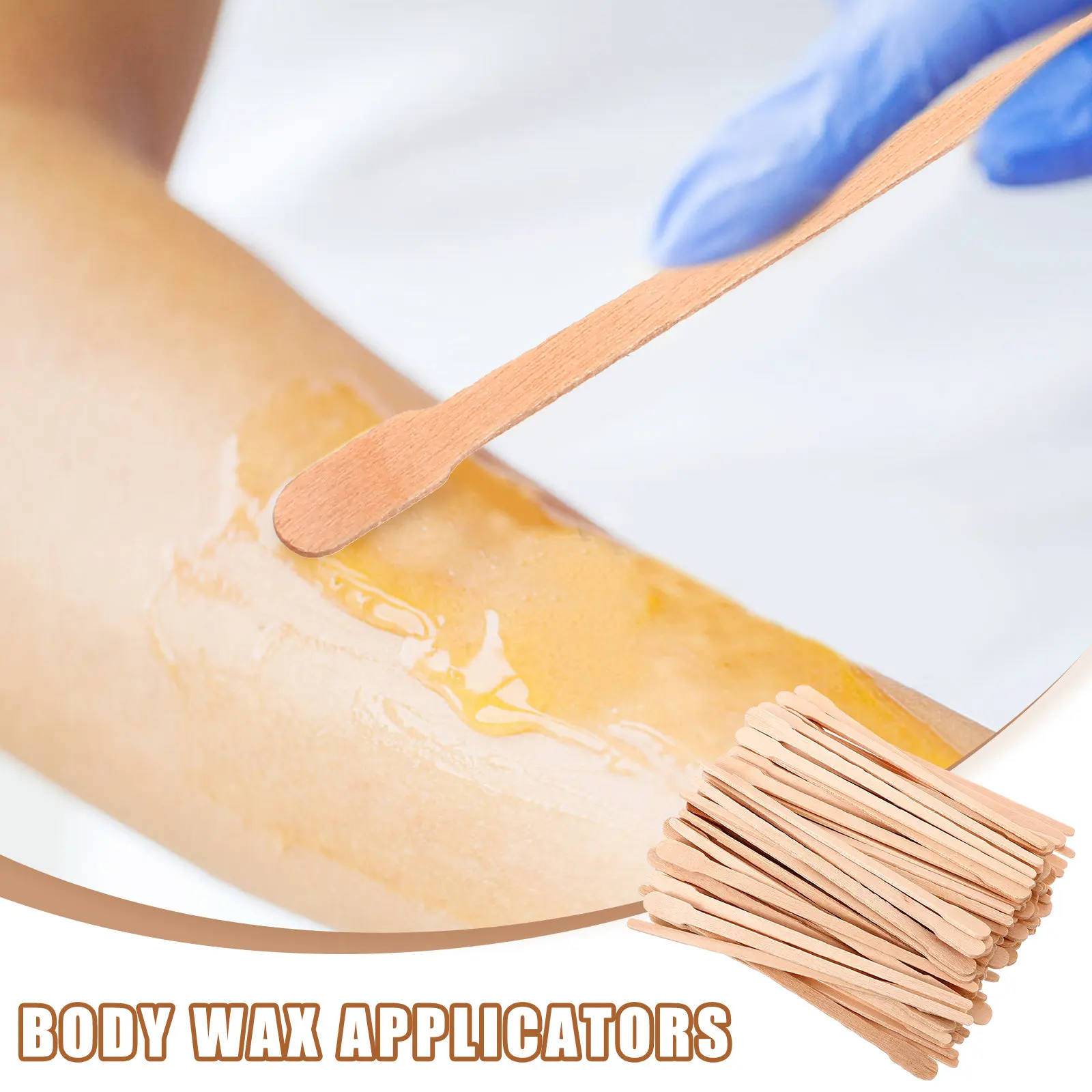 100Pcs Body Waxing Applicator Sticks Natural Wood Wax Rods for Hair Removal Safe Gentle on for Sensitive Small Areas